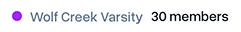 Wolf Creek Varsity roster on hover