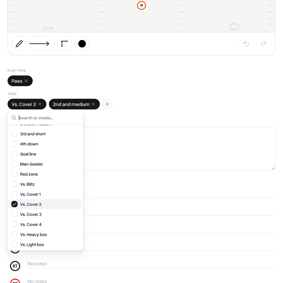 Adding tags to a play