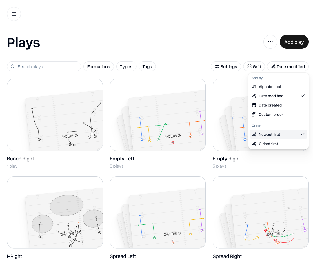 Sorting dropdown