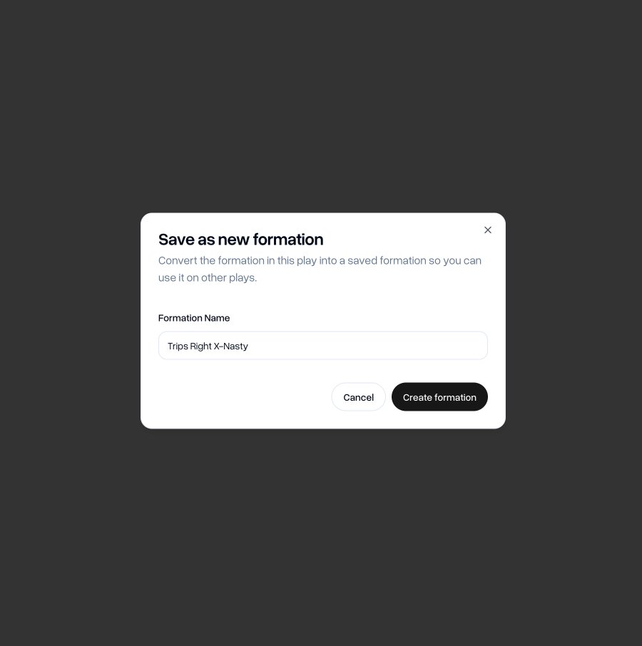 Create formation from disconnected formation on play list