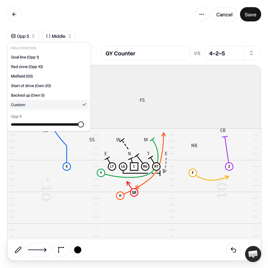 Field & ball position