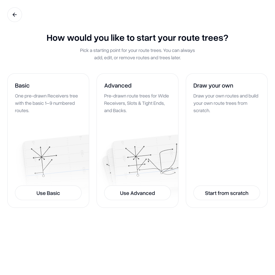Choose how to start your route trees