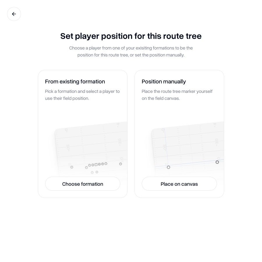 Choose a position from a formation or place it manually on the canvas